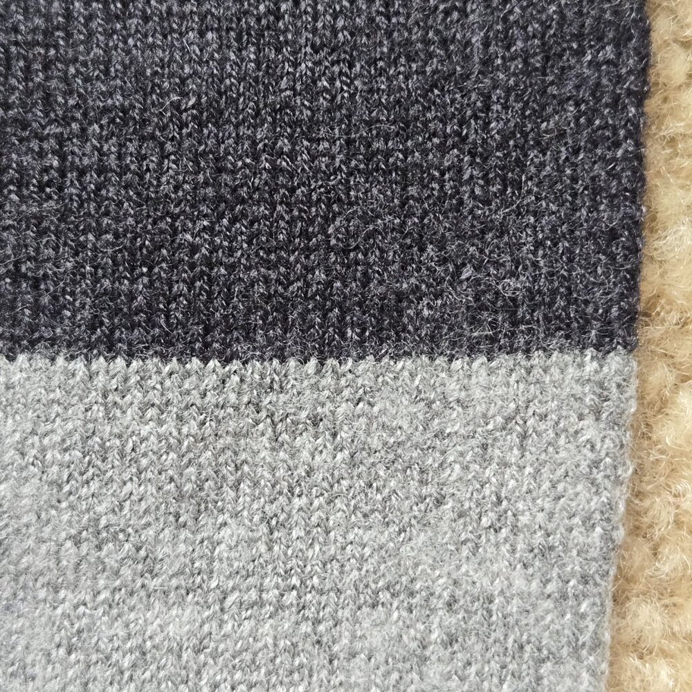 Cashmere Cotton Colorblock Scarf Neutral Colors - Picture 8 of 11